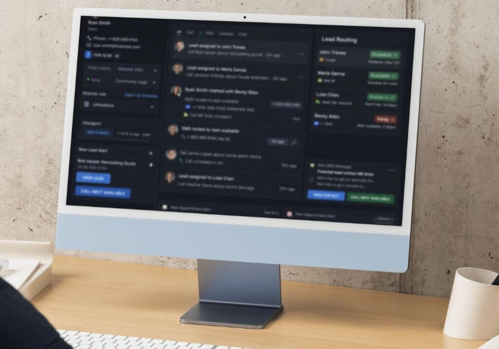 computer screen show a CRM client view